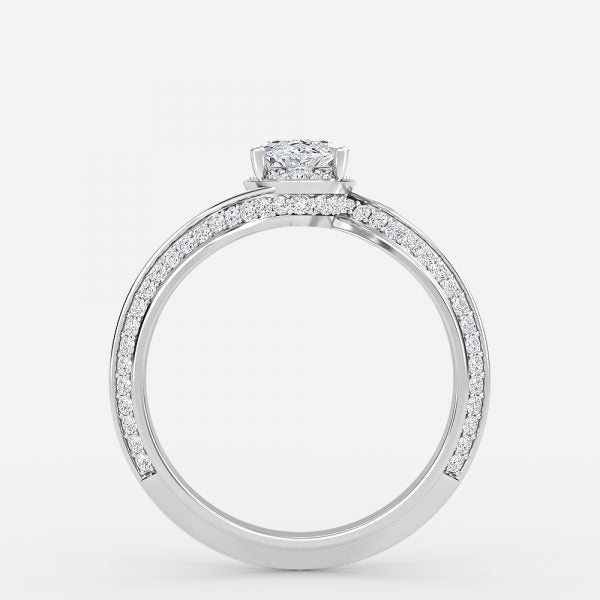 Nhẫn đính hôn kim cương nuôi cấy trong phòng thí nghiệm Hidden Halo của Aria Marquise