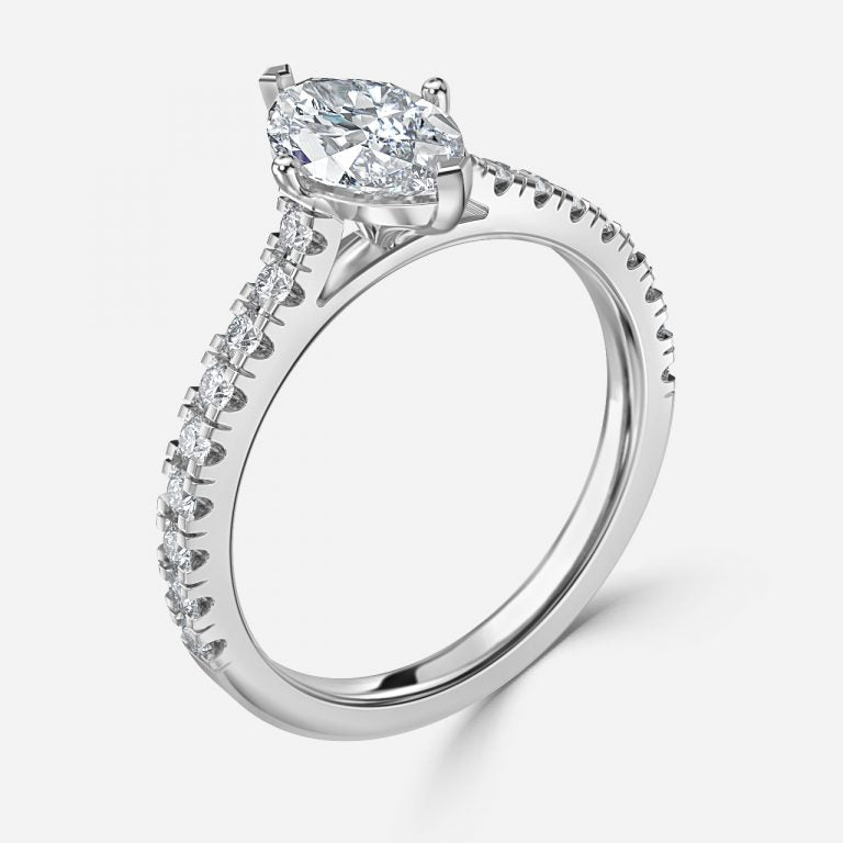 Ella Marquise Diamond Band Engagement Ring