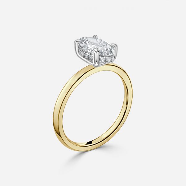 Vina Marquise Hidden Halo Lab Grown Diamond Engagement Ring