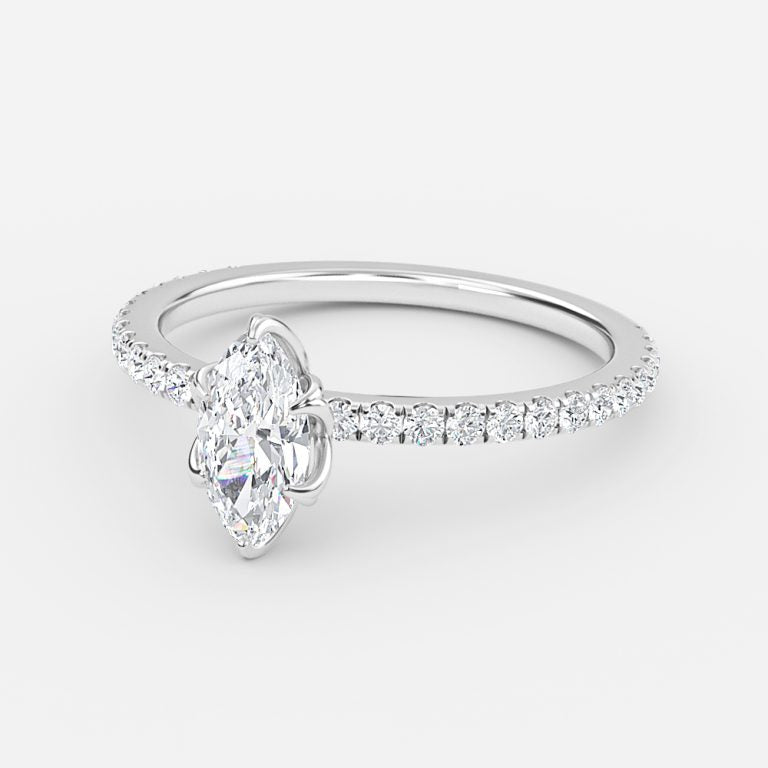 Moonlight Marquise Diamond Band Engagement Ring