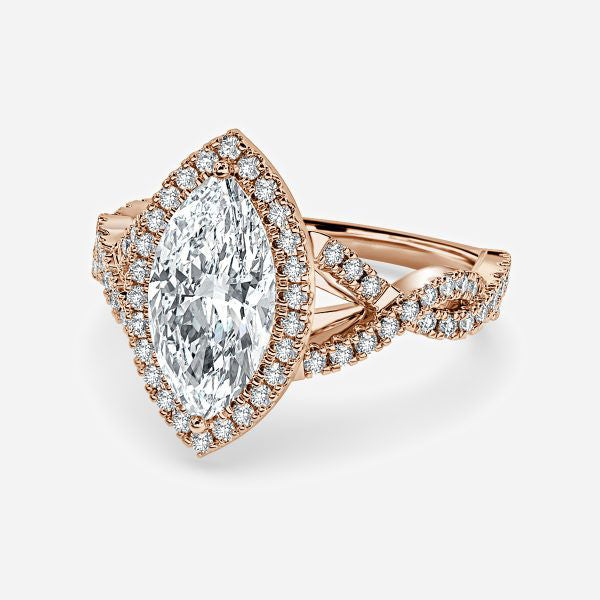 Victoria Marquise Diamond Halo Engagement Ring
