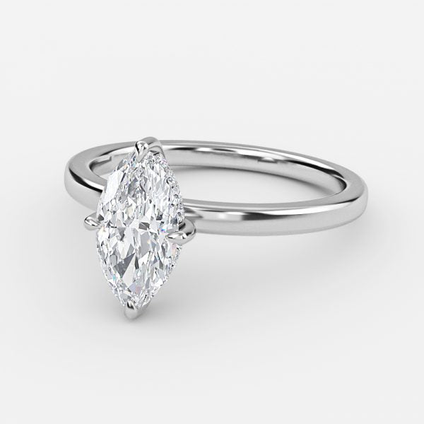 Essian Marquise Hidden Halo Lab Grown Diamond Engagement Ring
