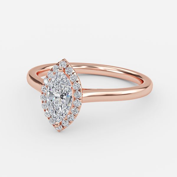 Levi Marquise Halo Lab Grown Diamond Engagement Ring