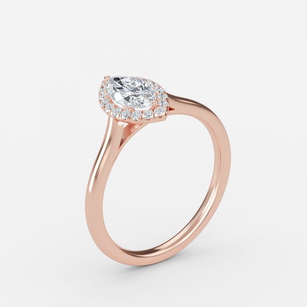 Levi Marquise Halo Lab Grown Diamond Engagement Ring