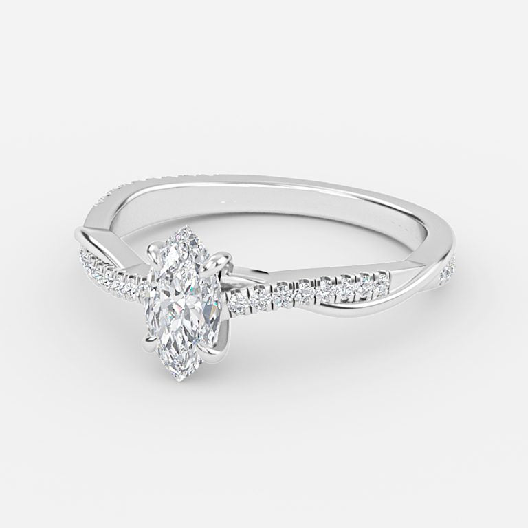 Nhẫn đính hôn kim cương của Nefereti Marquise Diamond Lab