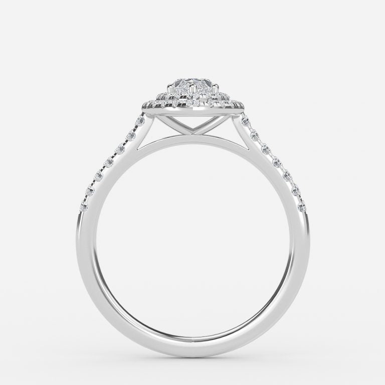 Nhẫn đính hôn kim cương nhân tạo Laila Marquise Halo