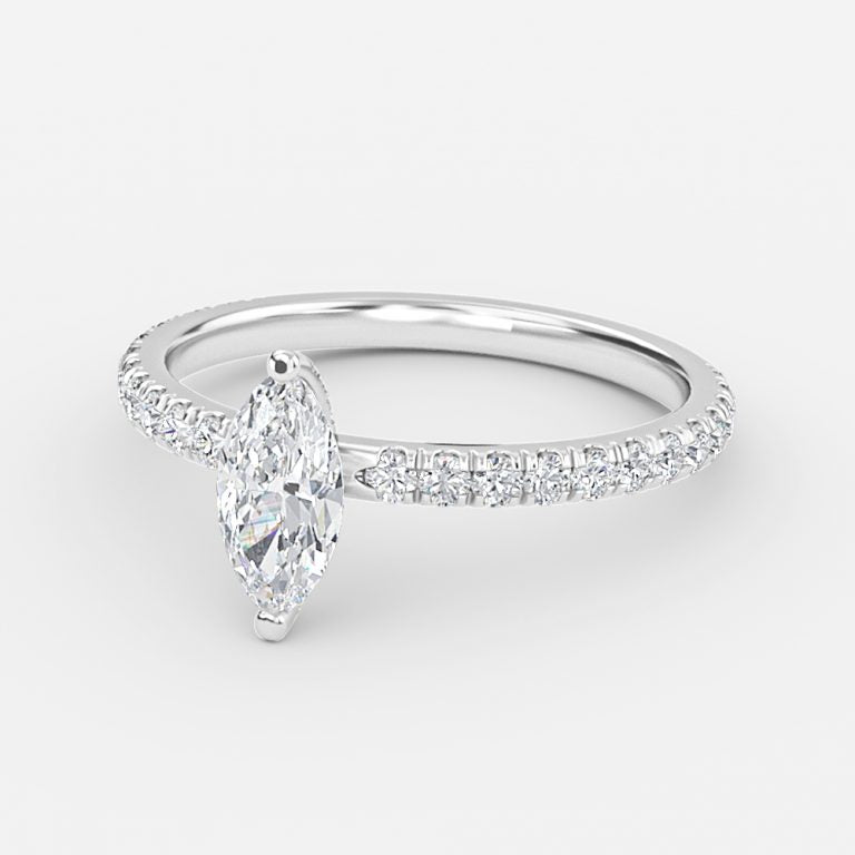 Josephine Marquise Diamond Band Engagement Ring