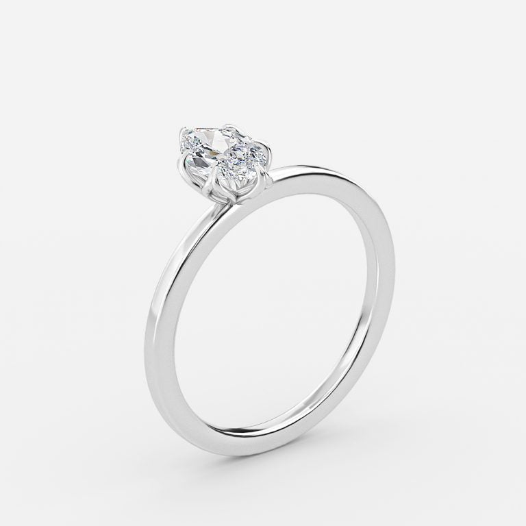 Kolm Marquise Solitaire Lab Grown Diamond Engagement Ring