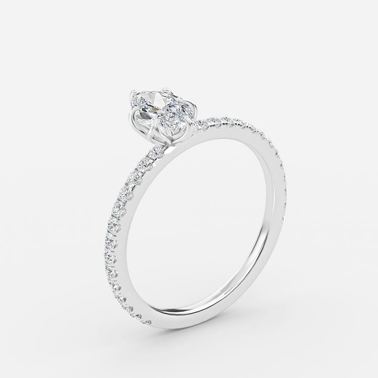 Moonlight Marquise Diamond Band Engagement Ring