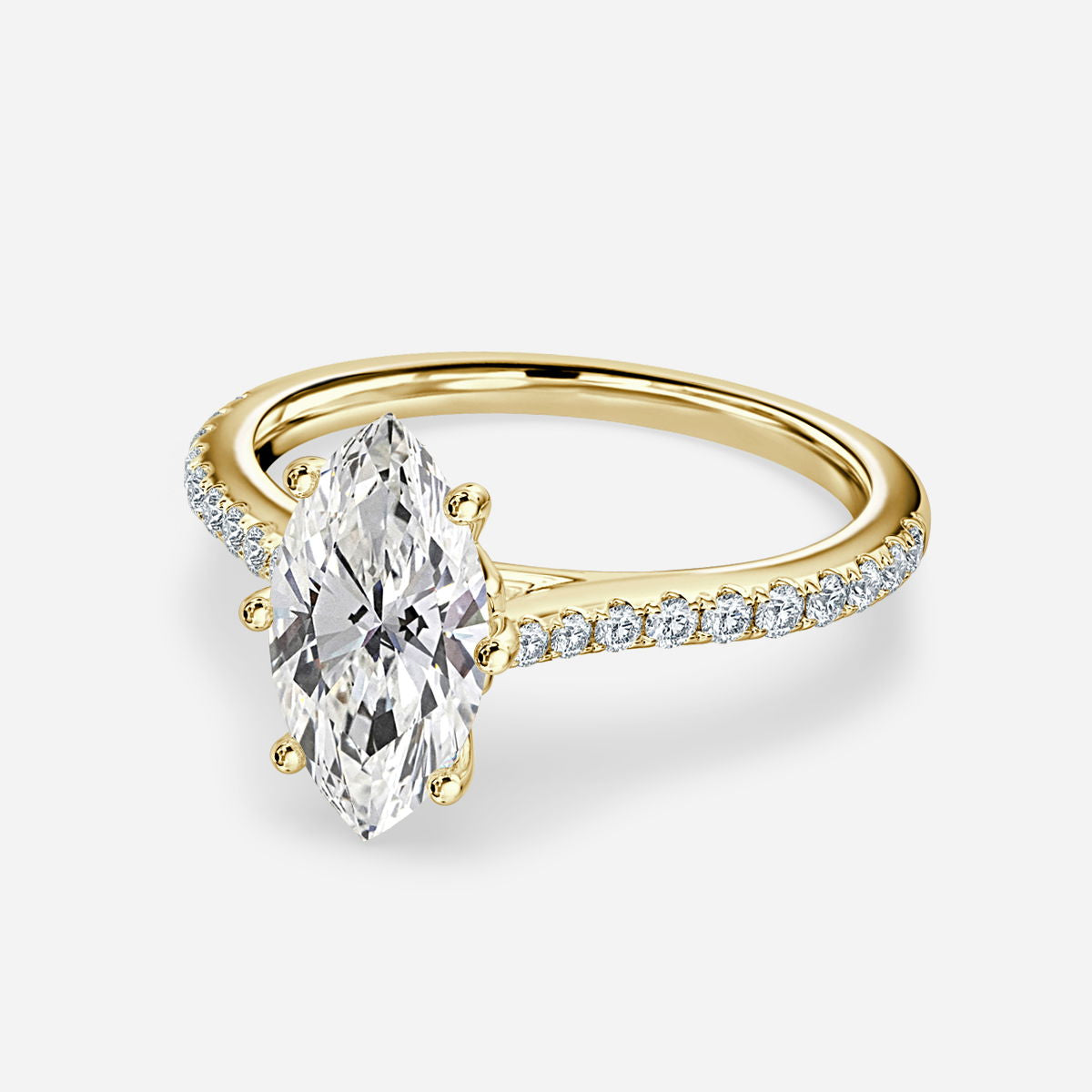 Nhẫn đính hôn kim cương nhân tạo Shyam Marquise Diamond Band
