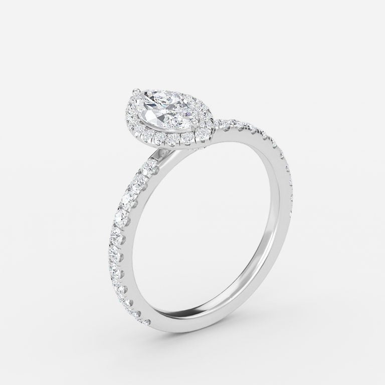 Nhẫn đính hôn kim cương nhân tạo Halo của Lillian Marquise