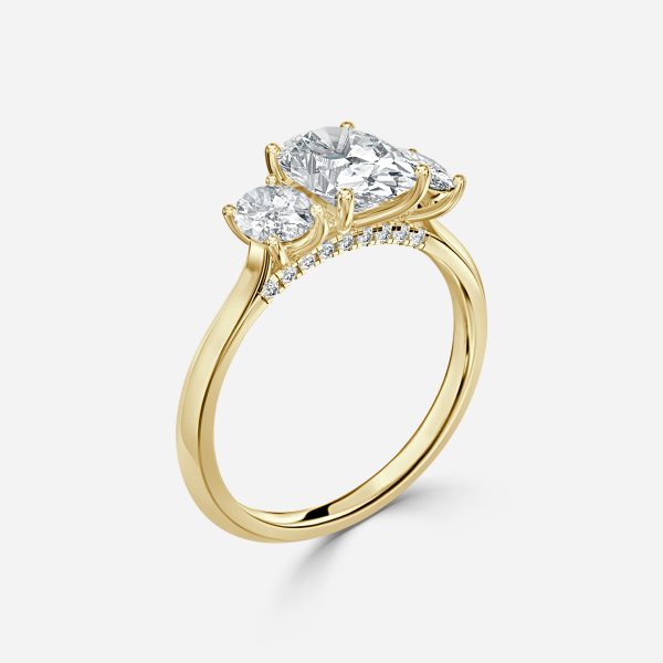 Dae Oval Three Stone Lab Grown Diamond Engagement Ring
