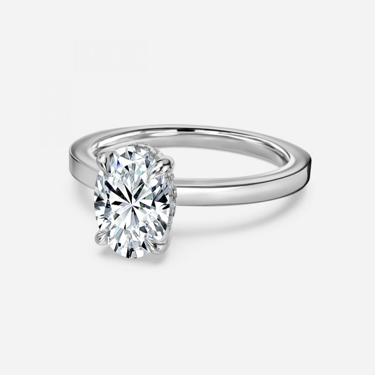 Chloe Oval Hidden Halo Lab Grown Diamond Engagement Ring