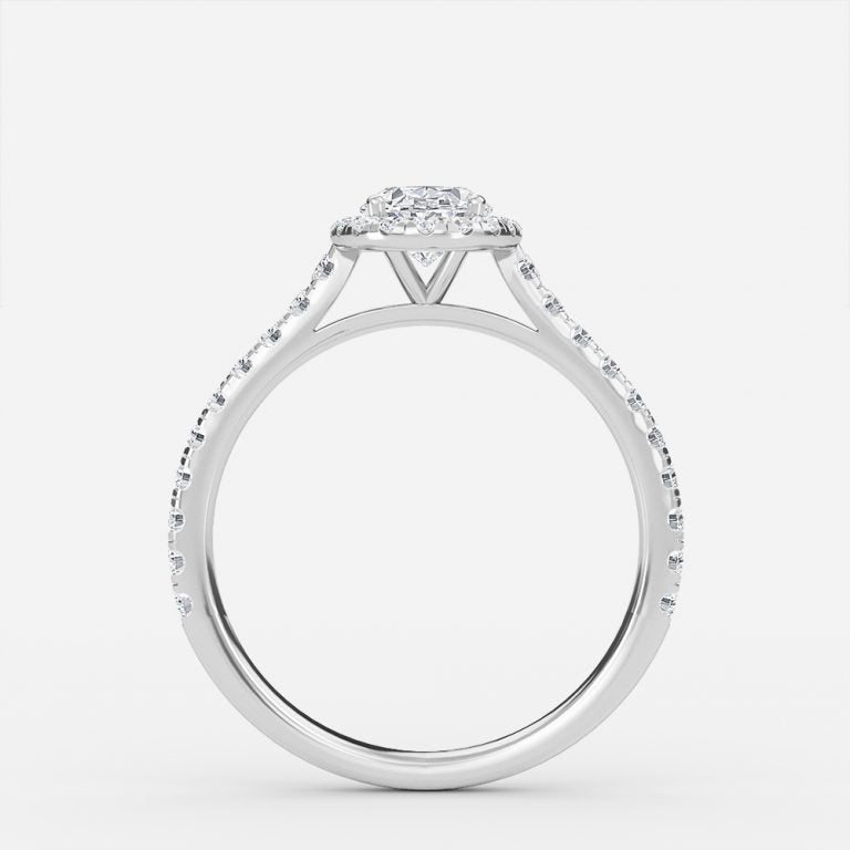 Henssy Oval Halo Lab Grown Diamond Engagement Ring