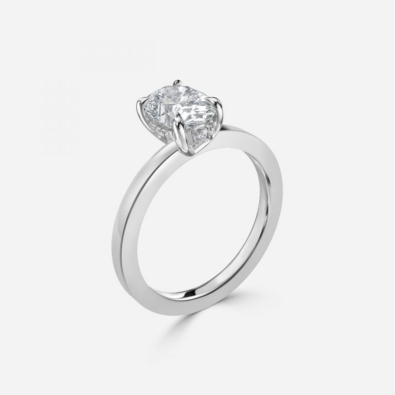 Chloe Oval Hidden Halo Lab Grown Diamond Engagement Ring