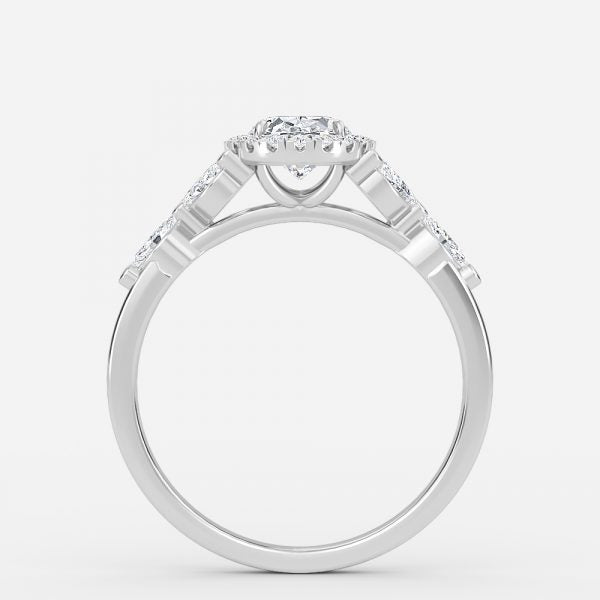 Nhẫn đính hôn kim cương nhân tạo Francis Oval Halo