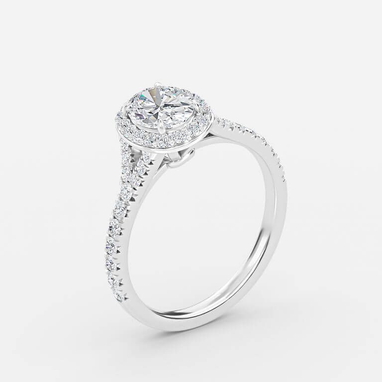 Chelsea Oval Halo Lab Grown Diamond Engagement Ring