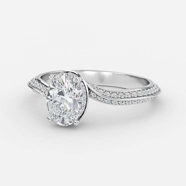 Nhẫn đính hôn kim cương nhân tạo Hidden Halo Aria Oval