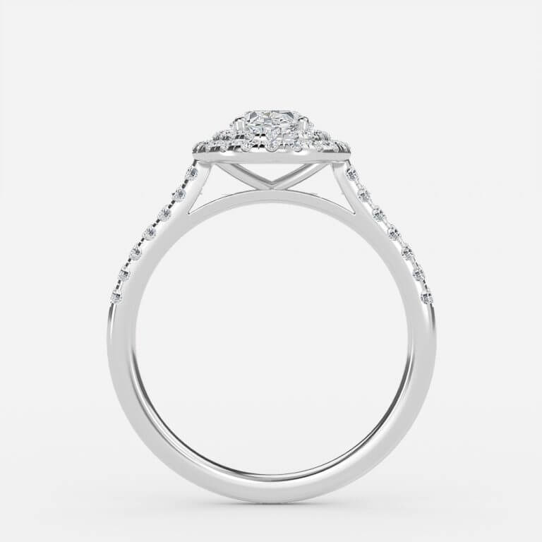 Nhẫn đính hôn kim cương nhân tạo Laila Oval Halo
