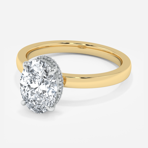 Nhẫn đính hôn kim cương nhân tạo Hidden Halo của Lesley Oval