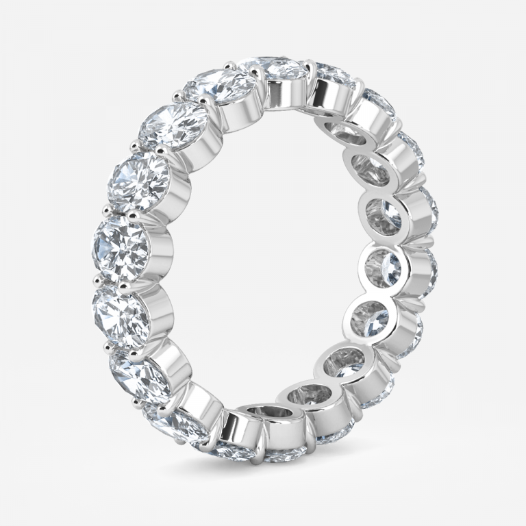 Oval Diamond Set Eternity Band