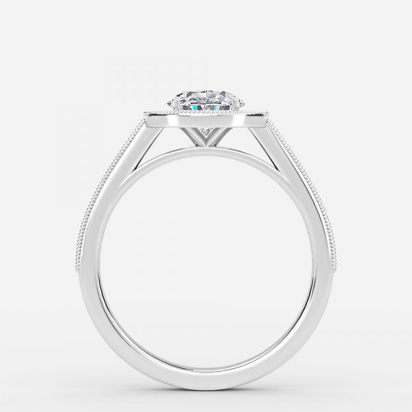 Elswin Oval Halo Lab Grown Diamond Engagement Ring