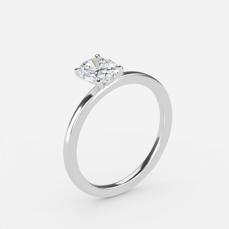 Nhẫn đính hôn kim cương nhân tạo Jiani Oval Solitaire
