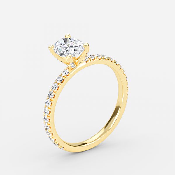 Josephine Oval Unique Lab Grown Diamond Engagement Ring