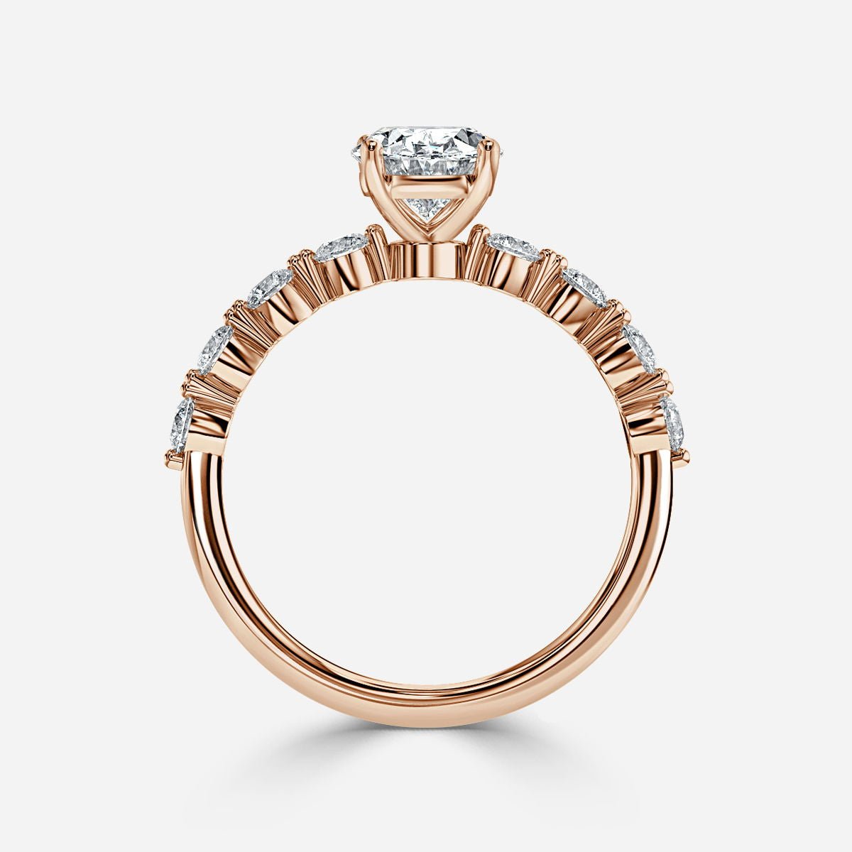 Nhẫn đính hôn kim cương nhân tạo Vivian Oval độc đáo