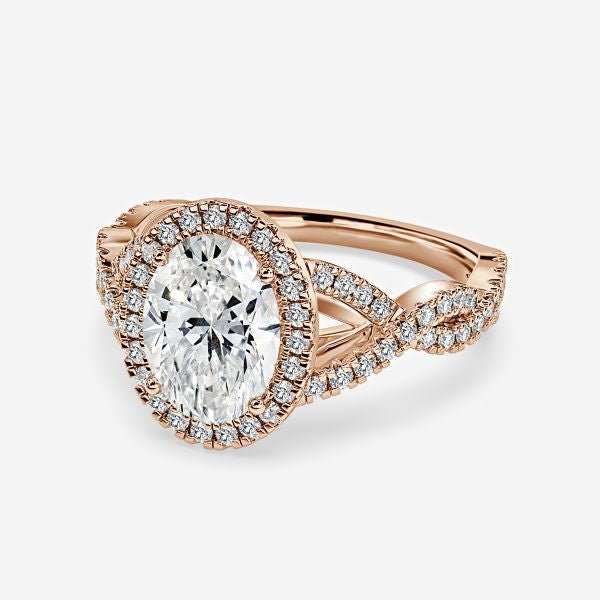 Victoria Oval Diamond Band Engagement Ring
