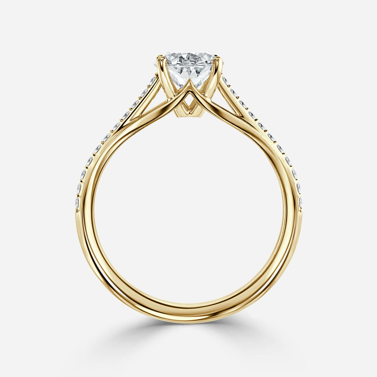 Heni Oval Diamond Band Engagement Ring