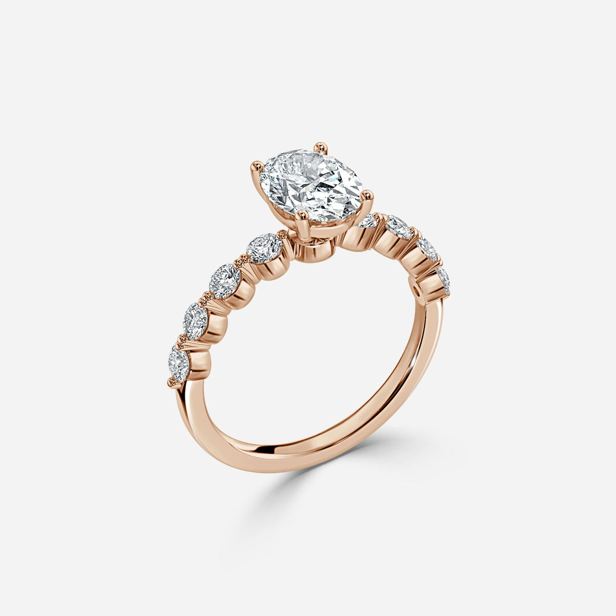 Nhẫn đính hôn kim cương nhân tạo Vivian Oval độc đáo