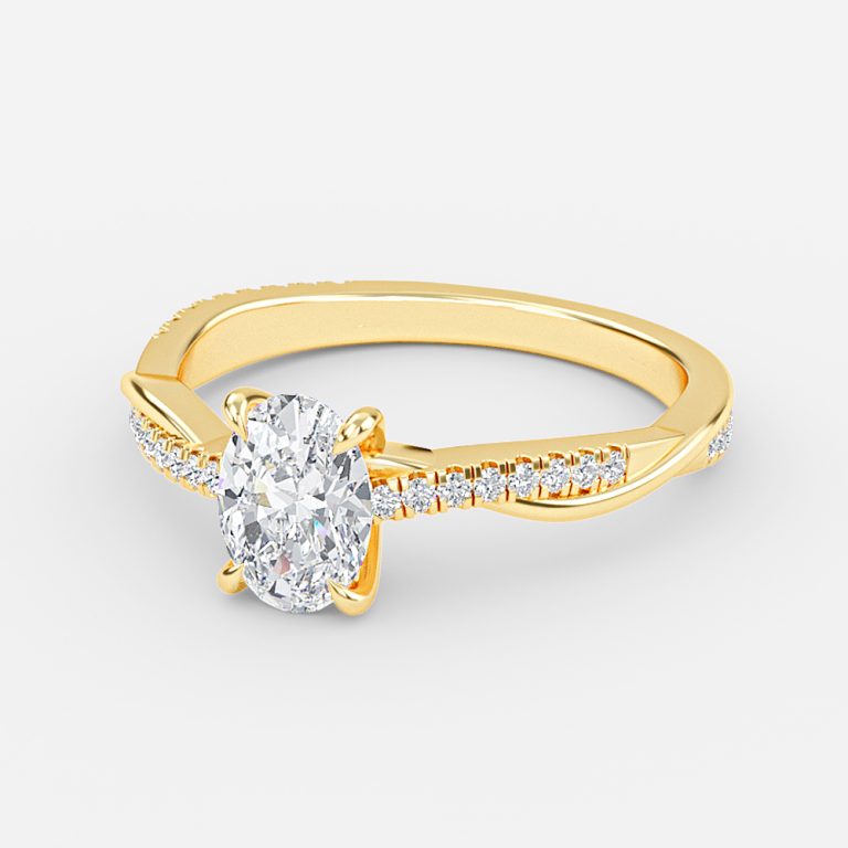 Nefereti Oval Diamond Band Lab Grown Diamond Engagement Ring