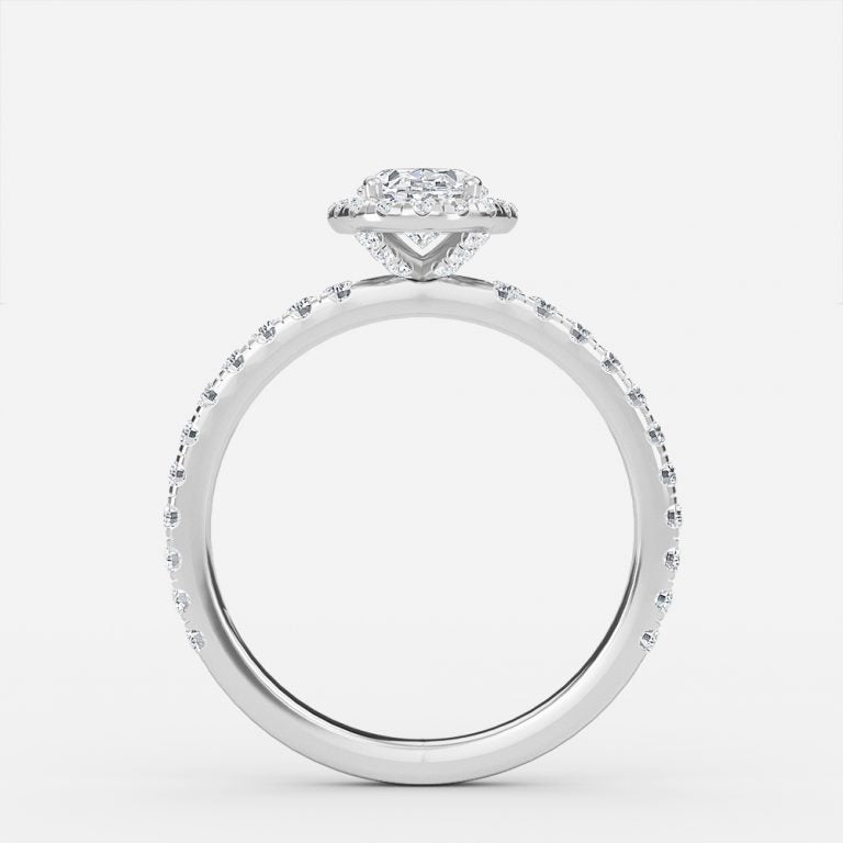 Nhẫn đính hôn kim cương nhân tạo Lillian Oval Halo