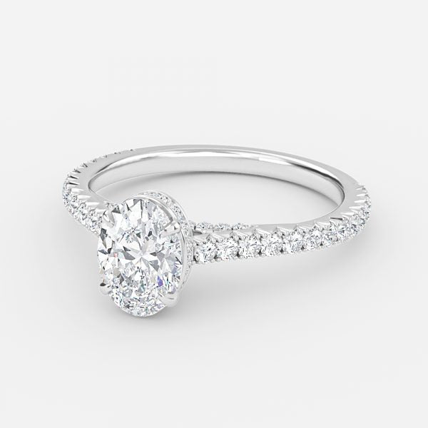 Charles Oval Hidden Halo Lab Grown Diamond Engagement Ring