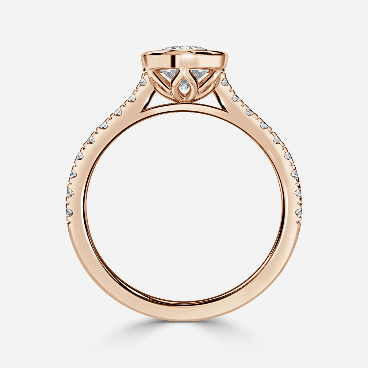 Ali'i Oval Diamond Band Lab Grown Diamond Engagement Ring