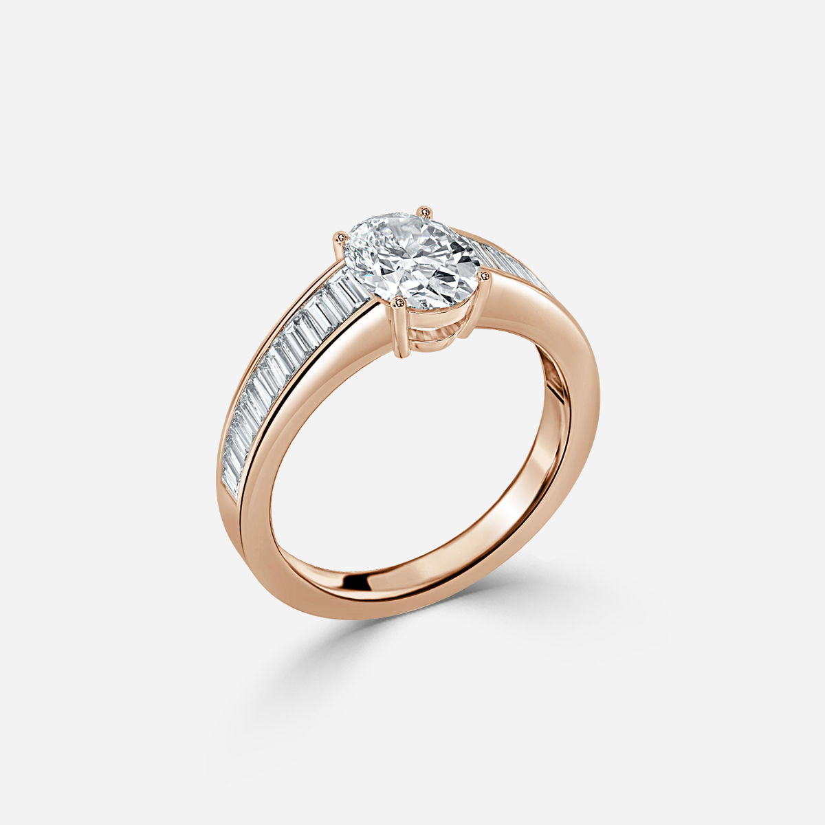 Nhẫn đính hôn kim cương nhân tạo Octavia Oval độc đáo