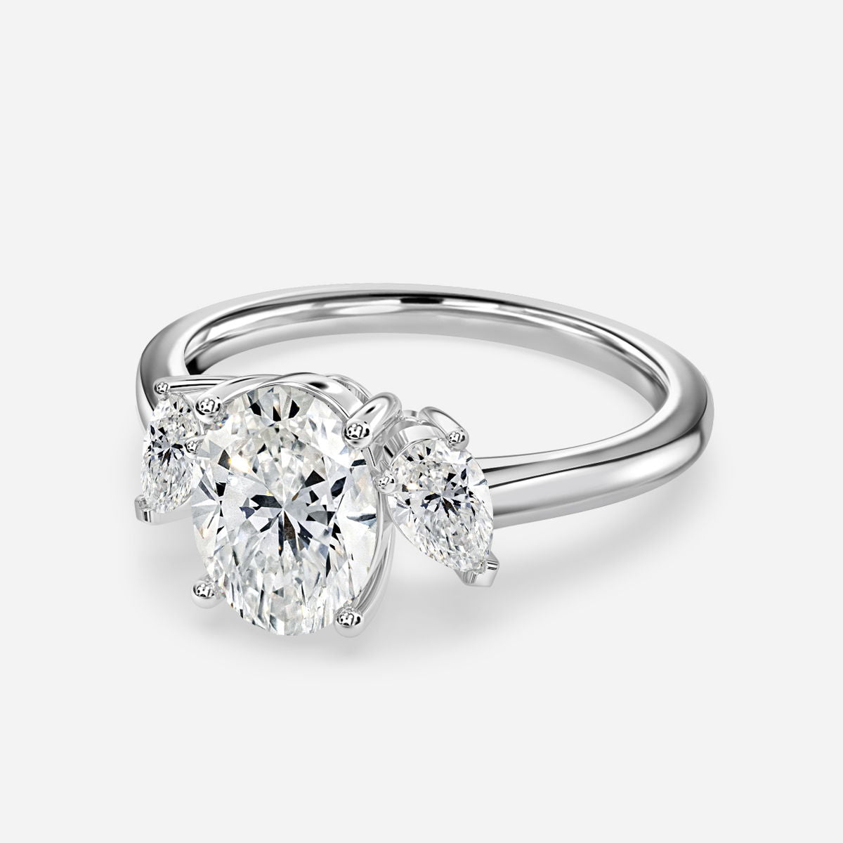Freya Oval Three Stone Lab Grown Diamond Engagement Ring