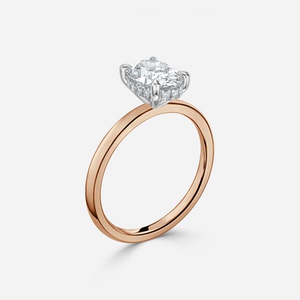 Vina Oval Hidden Halo Lab Grown Diamond Engagement Ring