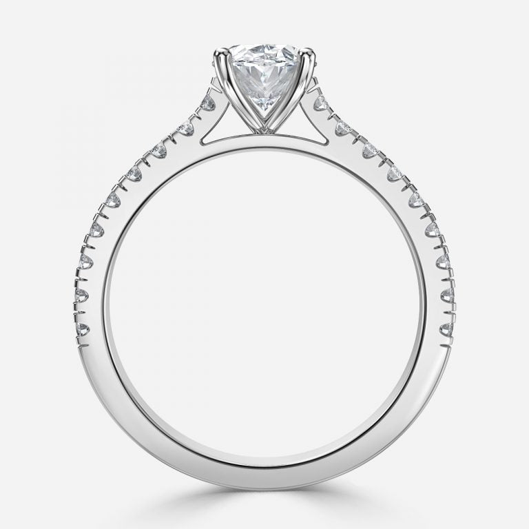 Ella Oval Diamond Band Engagement Ring