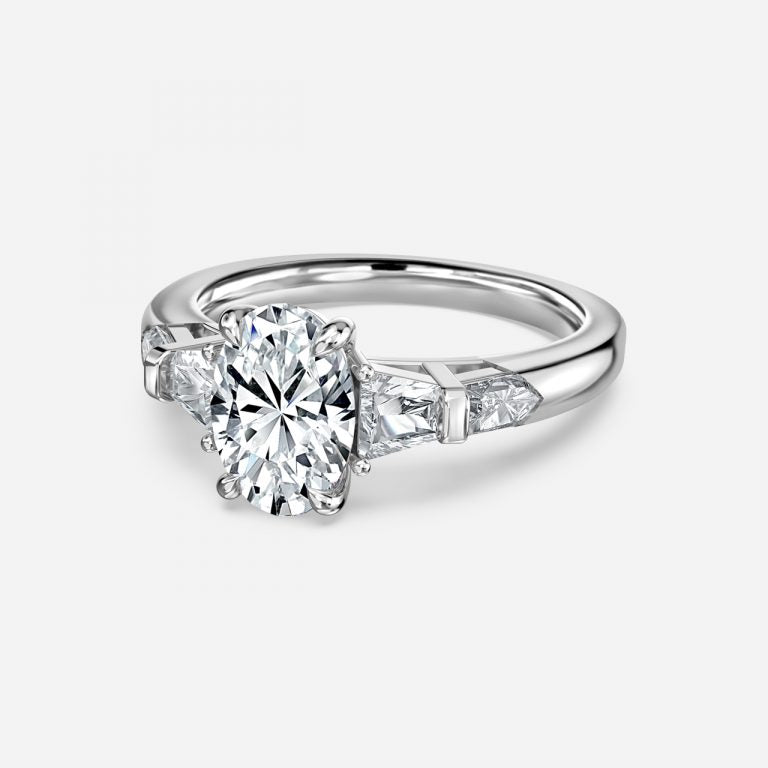Maya Oval Three Stone Lab Grown Diamond Engagement Ring