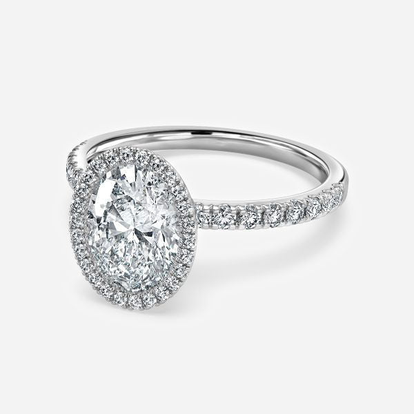 Nhẫn đính hôn kim cương nhân tạo Nefta Oval Halo