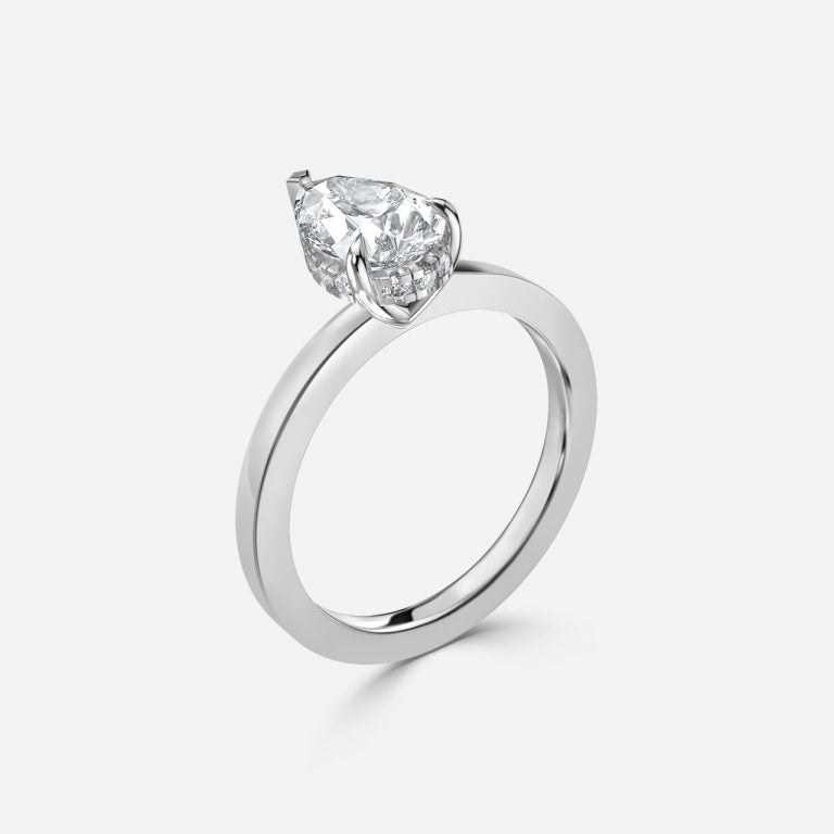 Chloe Pear Hidden Halo Lab Grown Diamond Engagement Ring