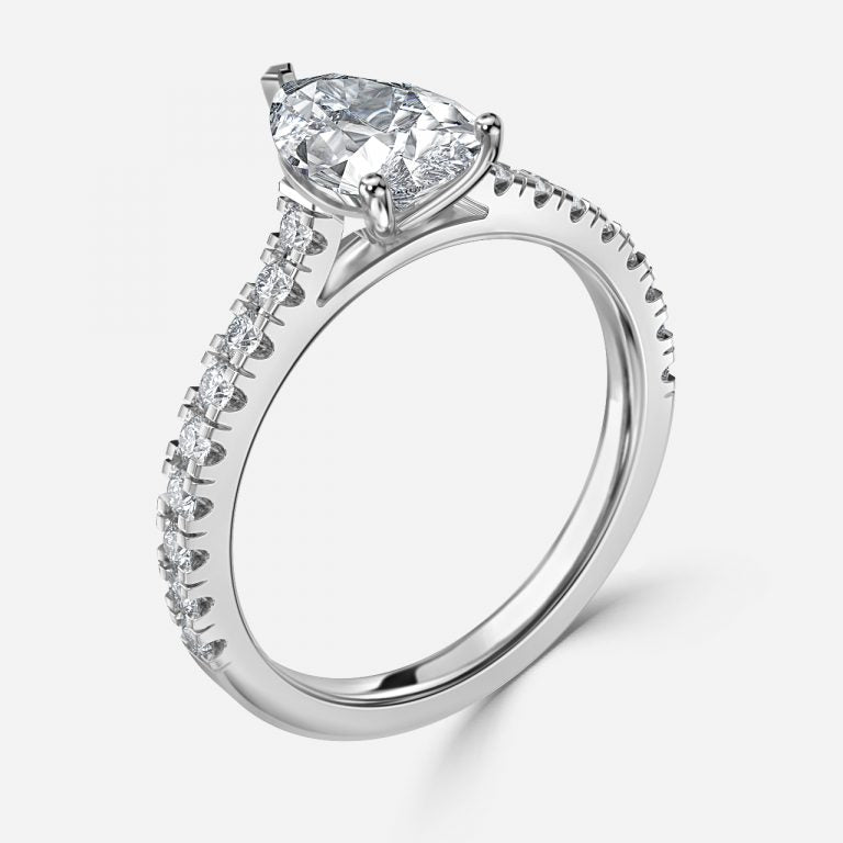 Nhẫn đính hôn kim cương Ella Pear Side