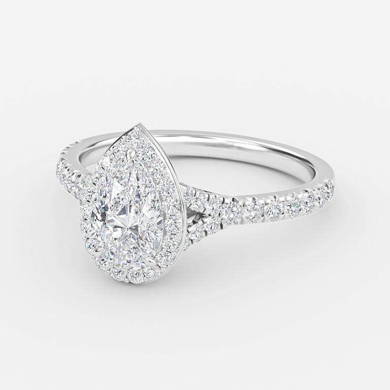 Chelsea Pear Halo Lab Grown Diamond Engagement Ring