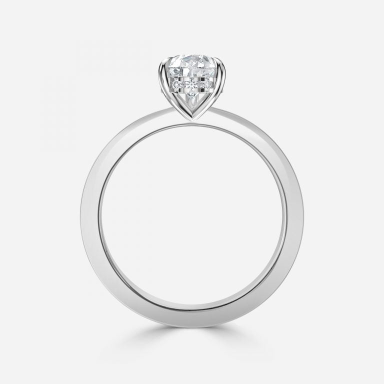 Chloe Pear Hidden Halo Lab Grown Diamond Engagement Ring