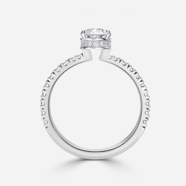 Nhẫn đính hôn kim cương Kenzo Pear Hidden Halo Lab Grown