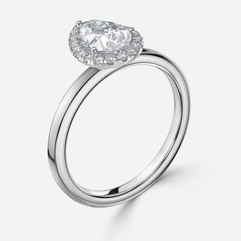 Jodha Pear Halo Lab Grown Diamond Engagement Ring