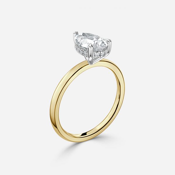 Vina Pear Hidden Halo Lab Grown Diamond Engagement Ring