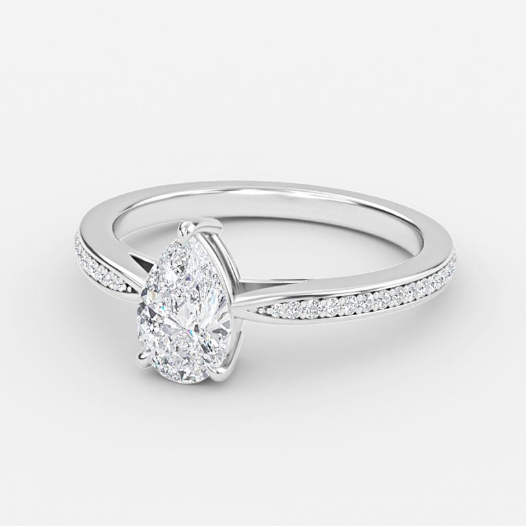 Nhẫn đính hôn kim cương Fior Pear Side